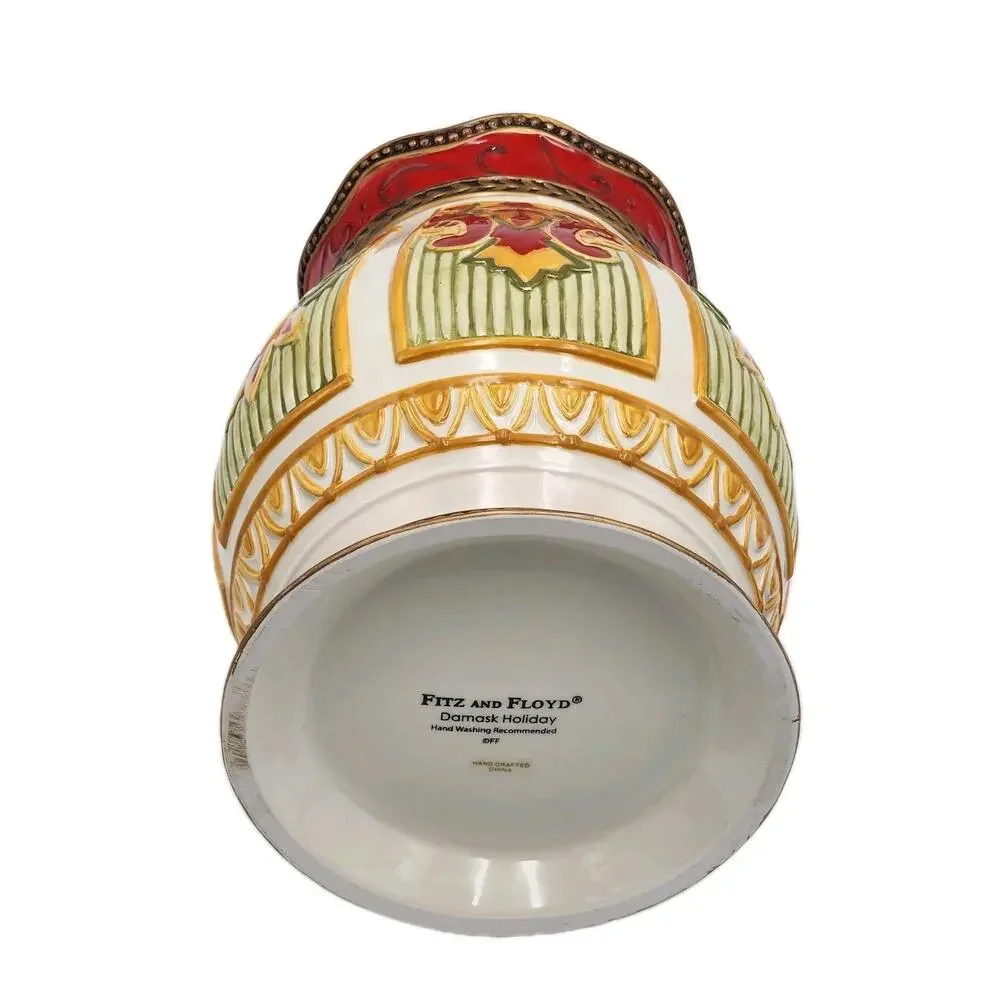 Fitz and Floyd Damask Holiday Cookie Jar LIMITED EDITION 10.5